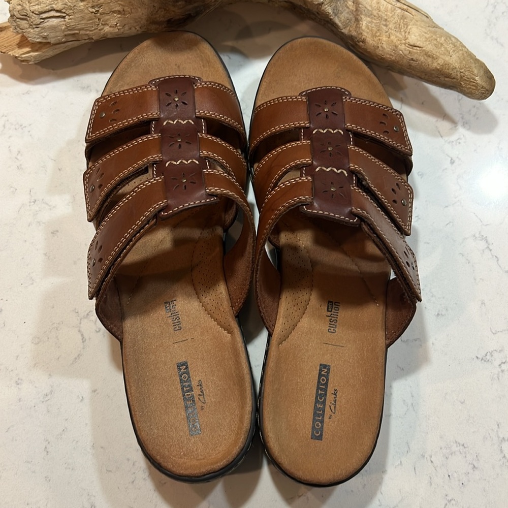 Clarks Comfort Brown Valcro Slip-On Women's Size 10 - Picture 9 of 15